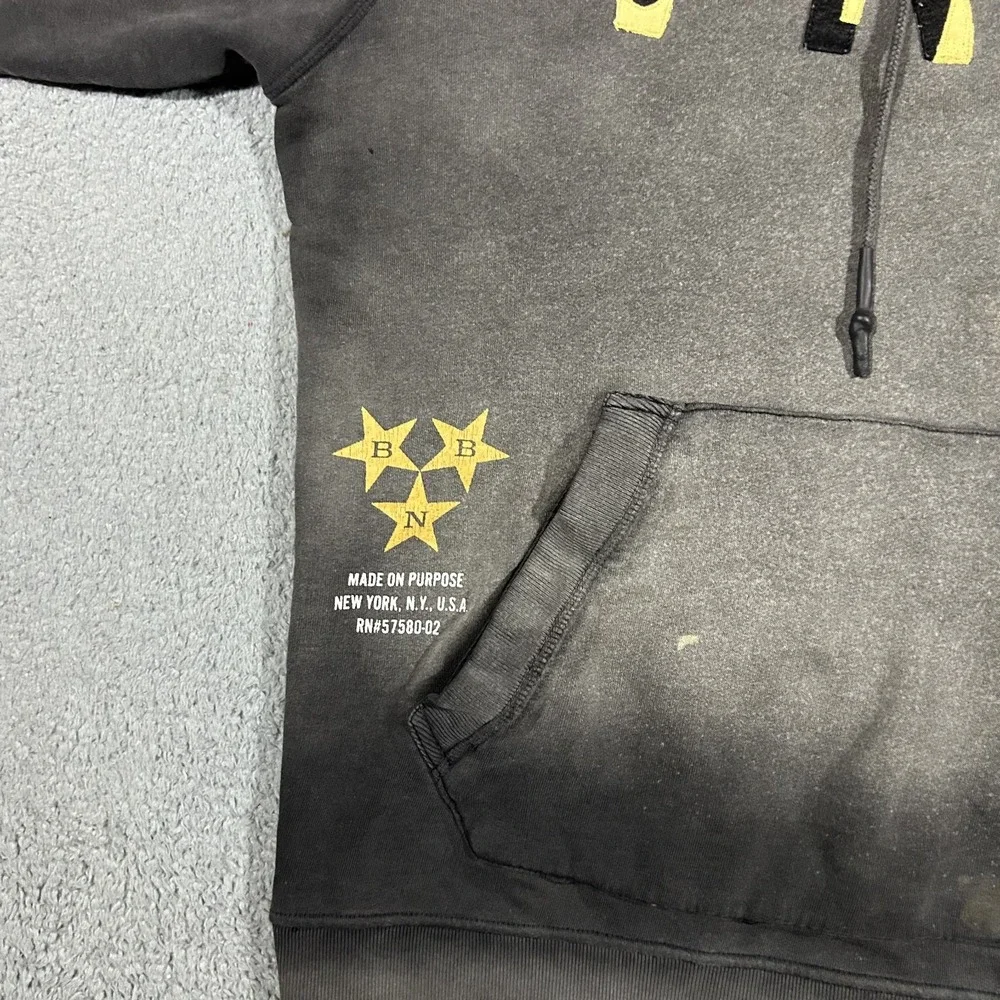 PRPS Hoodie Mens Large Gray Black Pullover Sweatshirt Streetwear #3619